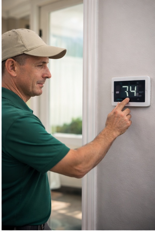 Checking thermostat and AC